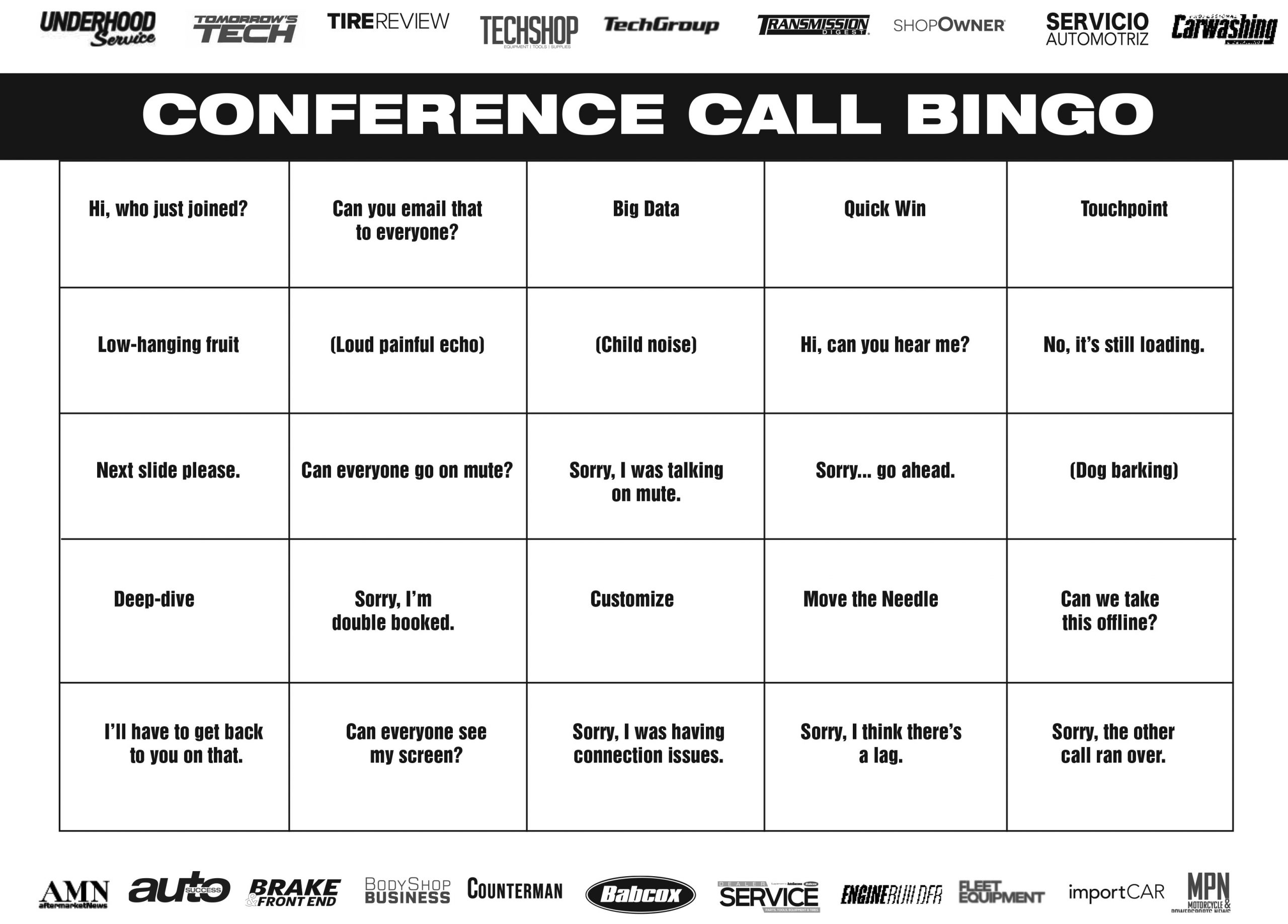 Conference Call Bingo.qxp_Layout 1 - aftermarketNews